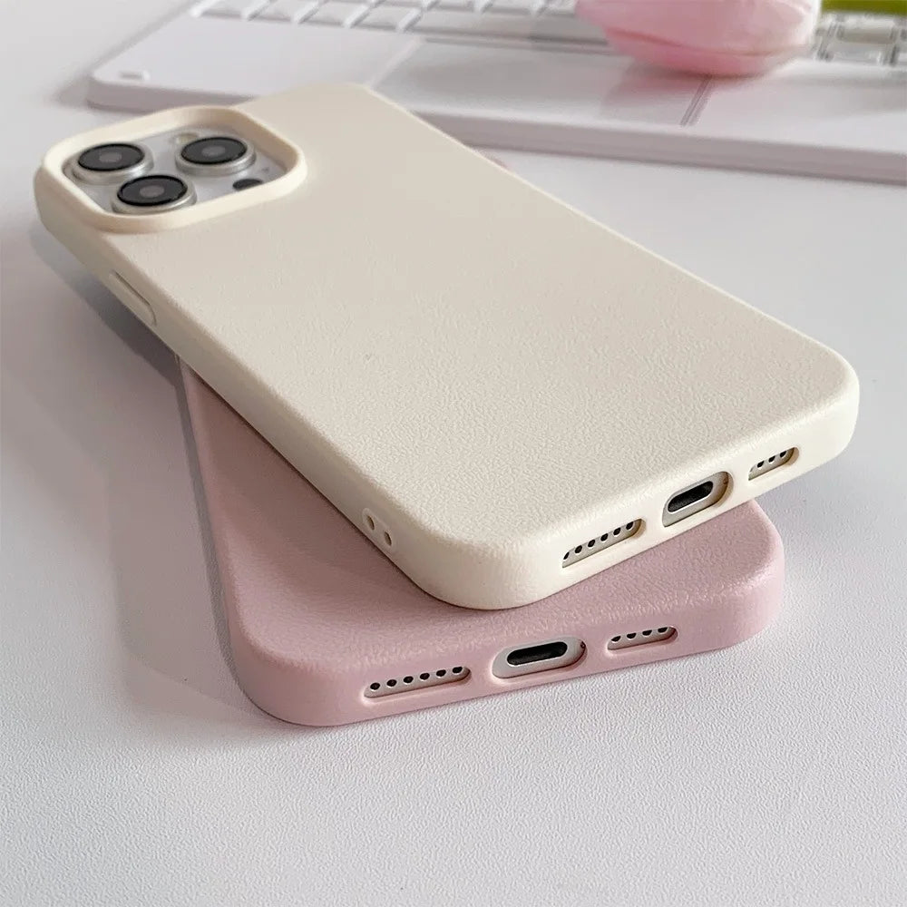 Funda de Piel para iPhone – Cubierta Blanda TPU Resistente a Golpes