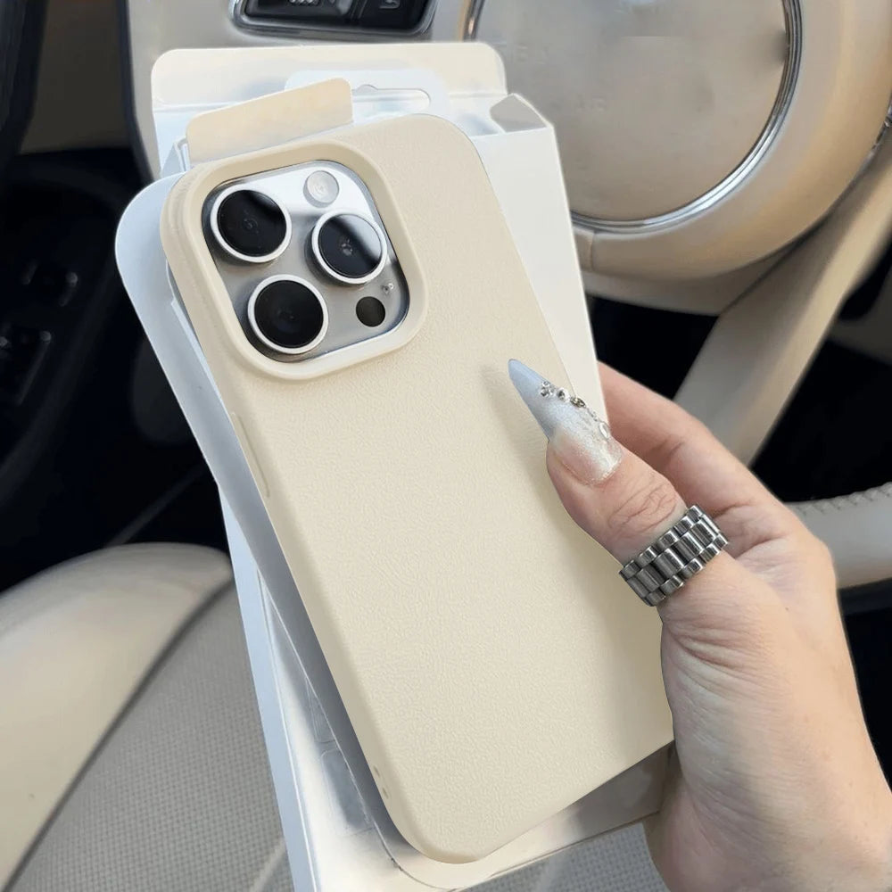 Funda de Piel para iPhone – Cubierta Blanda TPU Resistente a Golpes