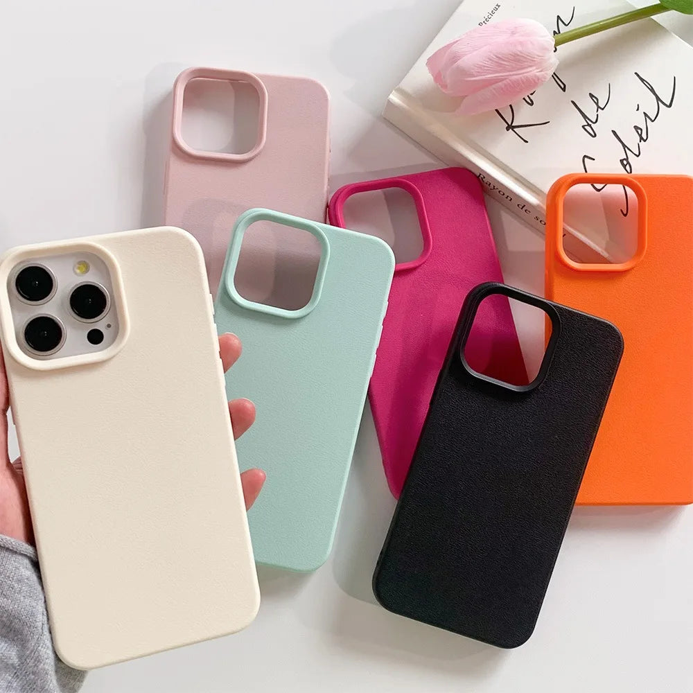 Funda de Piel para iPhone – Cubierta Blanda TPU Resistente a Golpes